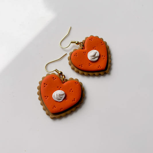 PUMPKIN PIE HEART EARRINGS