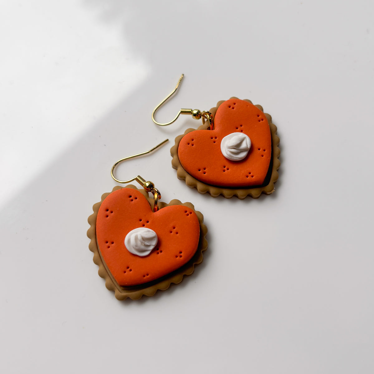 PUMPKIN PIE HEART EARRINGS