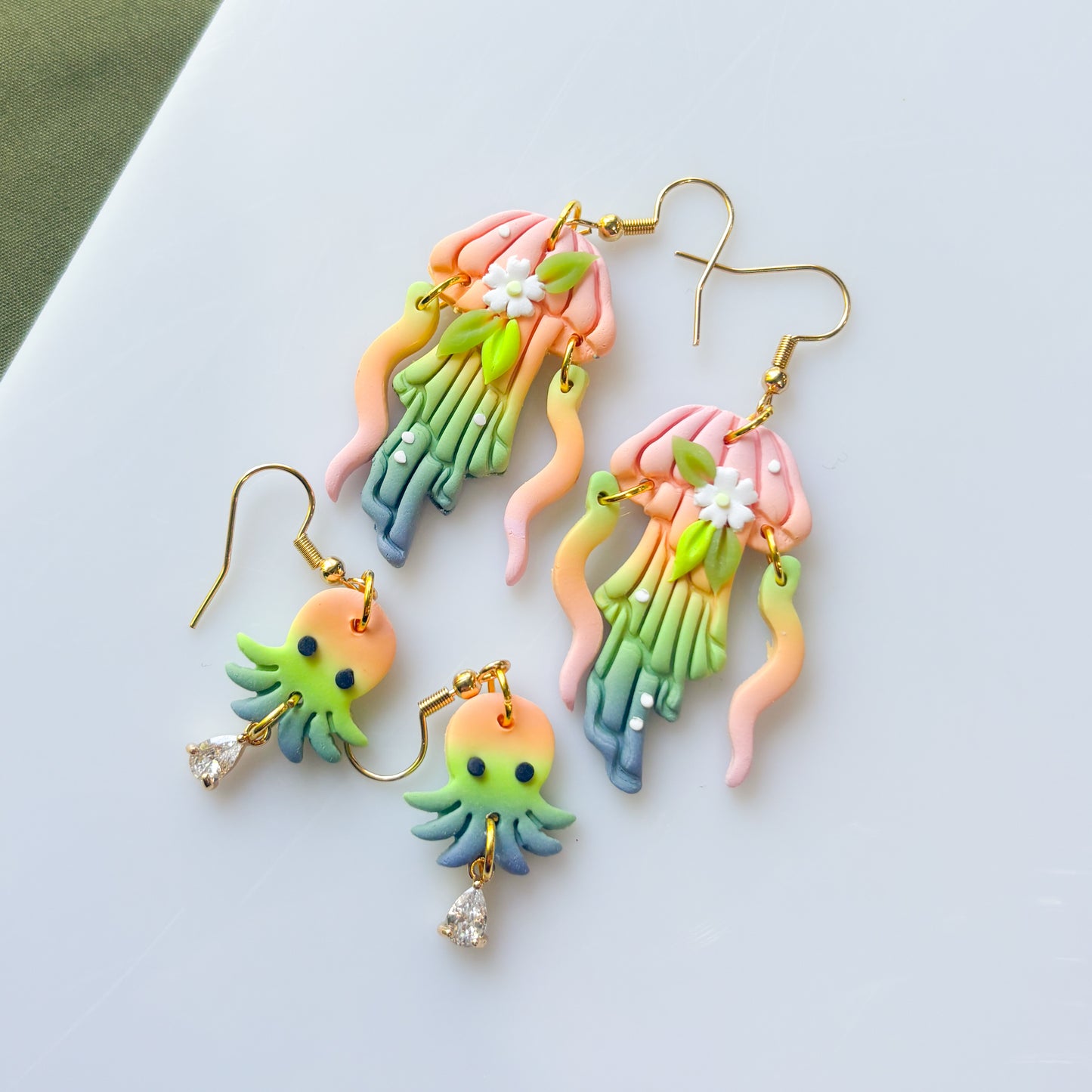 PASTEL RAINBOW JELLYFISH EARRINGS