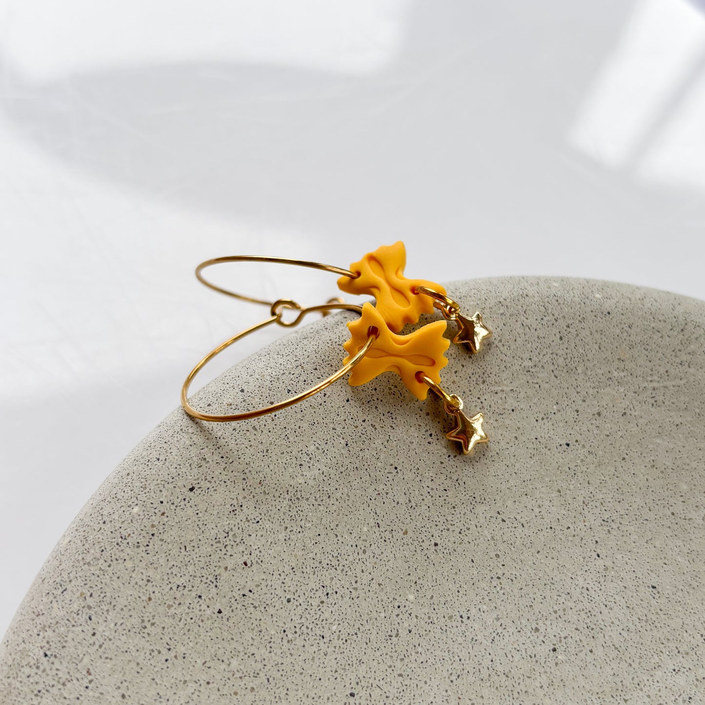 BOWTIE PASTA HOOP EARRINGS