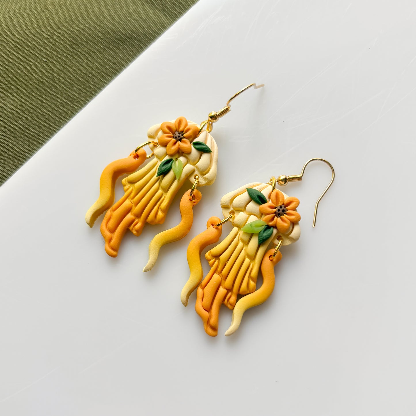 SUNSHINE SUNFLOWER JELLYFISH EARRINGS