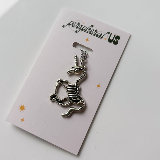 UNICORN SKELETON CHARM NECKLACE