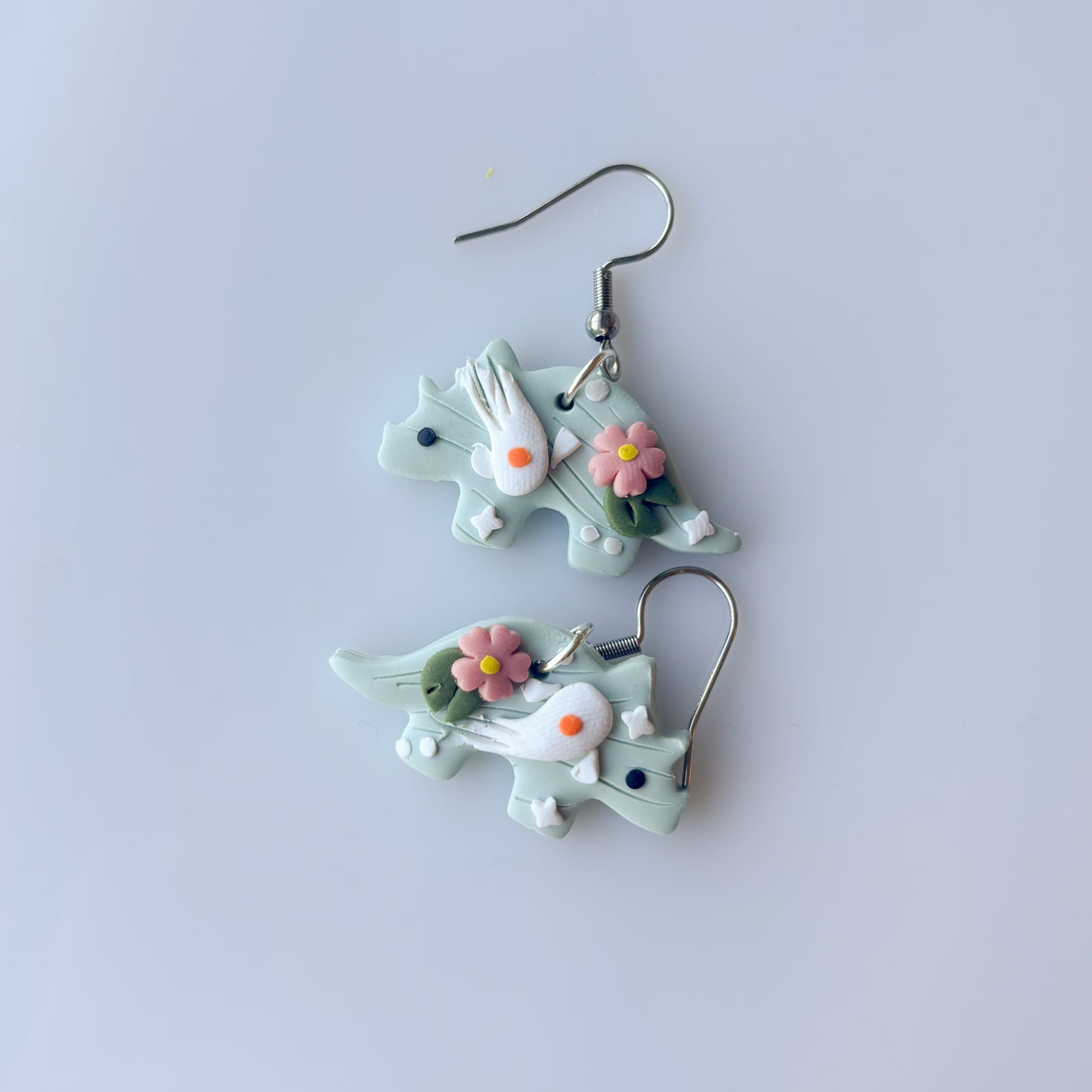 KOI DINO EARRINGS (TRICERATOPS)