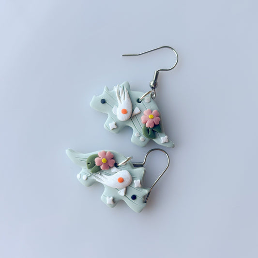 KOI DINO EARRINGS (TRICERATOPS)