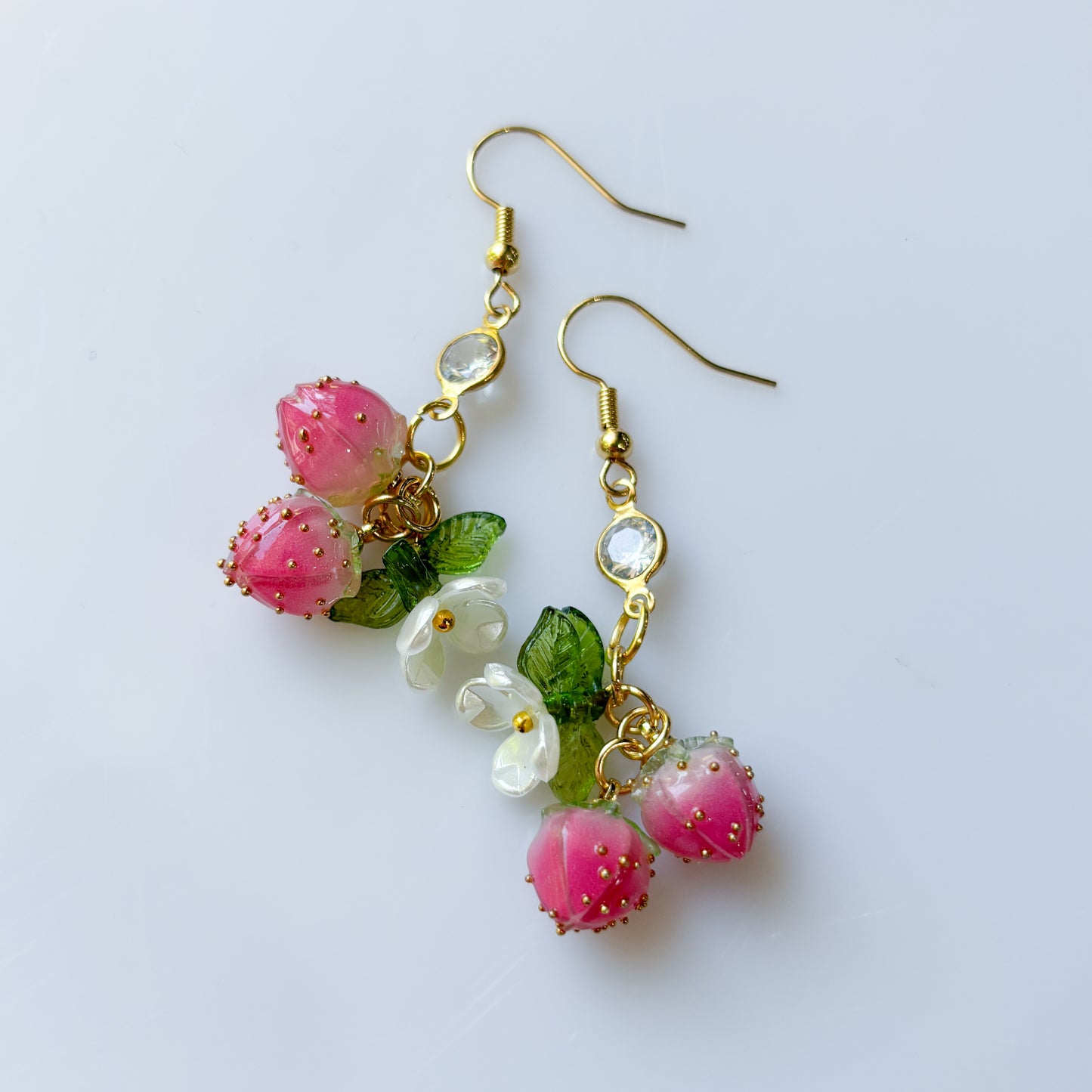 STRAWBERRY BUNCH CHARM EARRINGS
