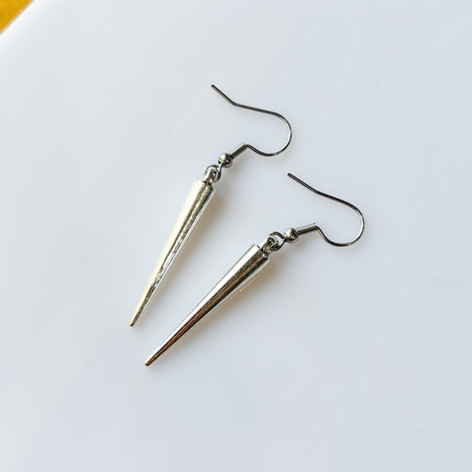 SILVER SPIKE CHARM EARRINGS (VERSION 2)