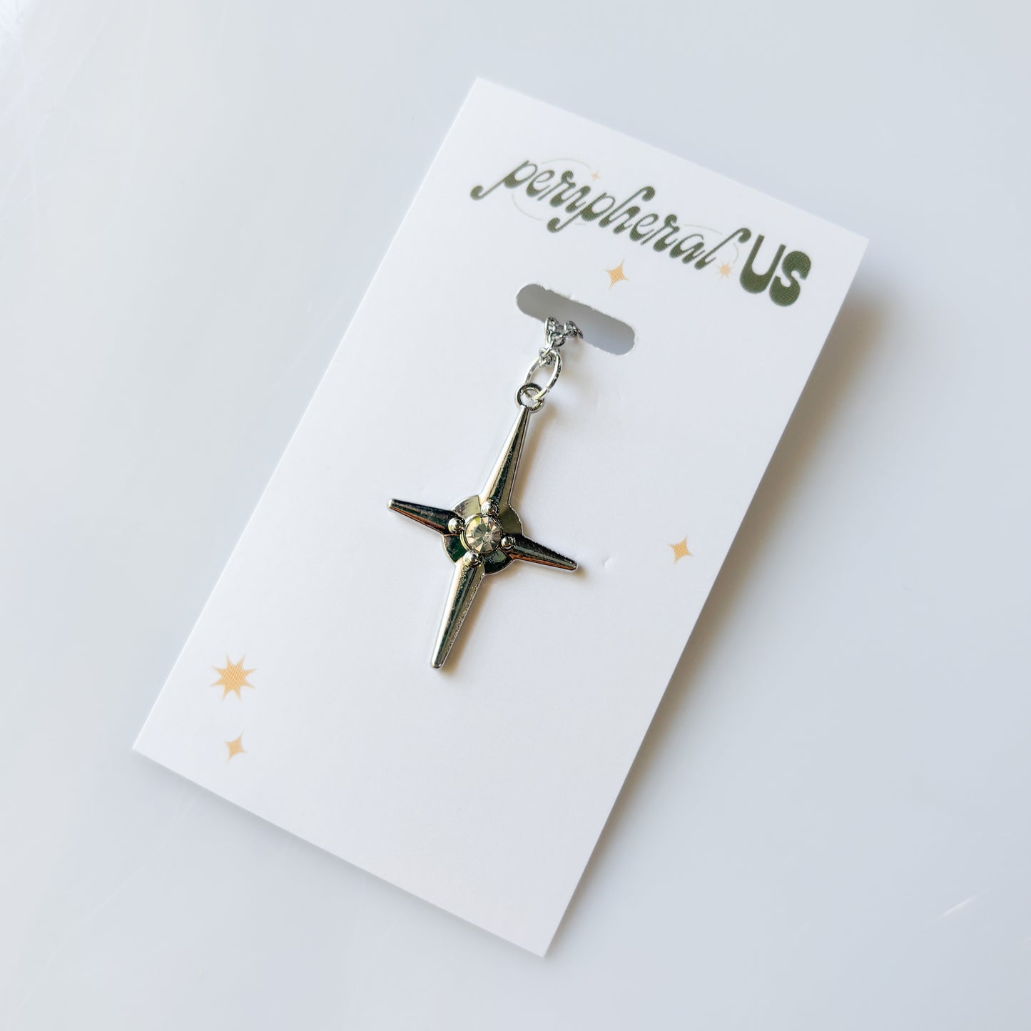 SILVER BIG STAR CHARM NECKLACE