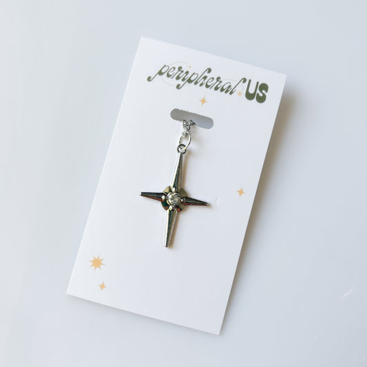SILVER BIG STAR CHARM NECKLACE