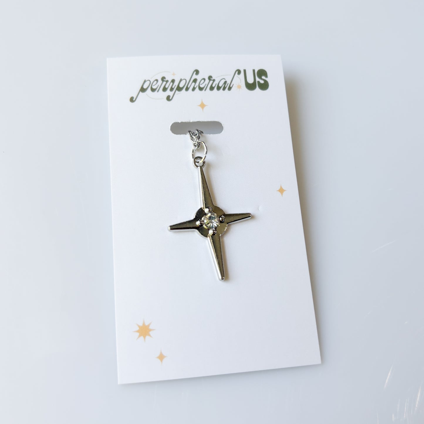 SILVER BIG STAR CHARM NECKLACE