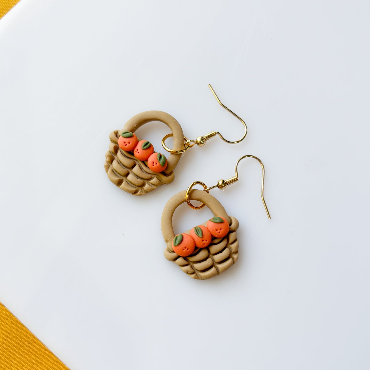 ORANGE BASKET EARRINGS