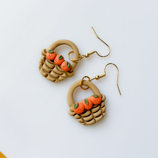 ORANGE BASKET EARRINGS