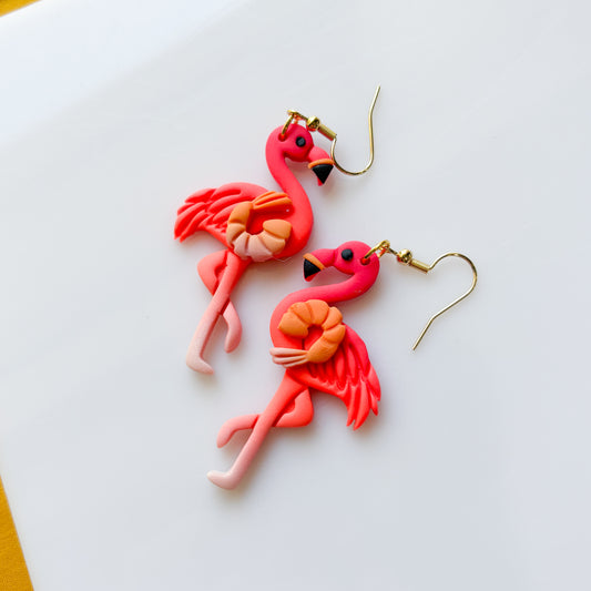 SHRIMP FLAMINGO EARRINGS
