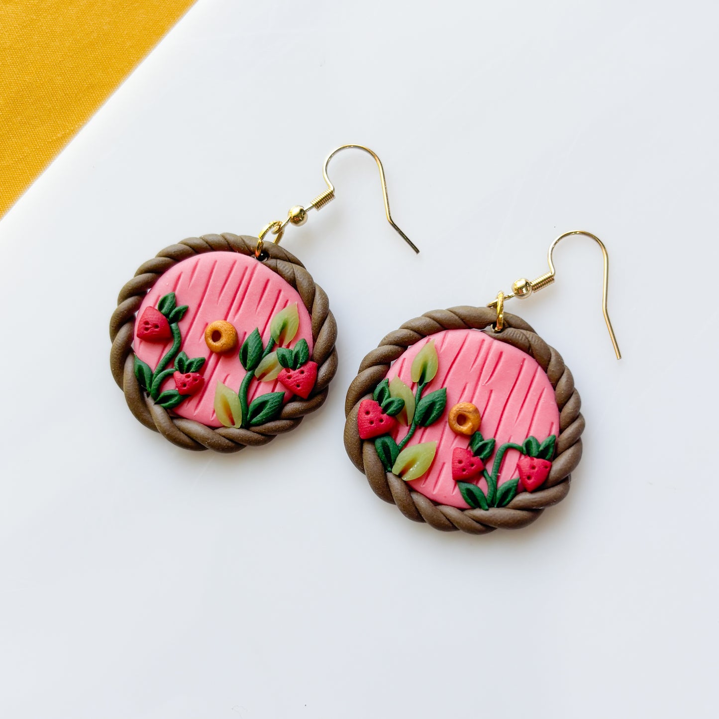 STRAWBERRY VINE HOBBIT DOOR EARRINGS
