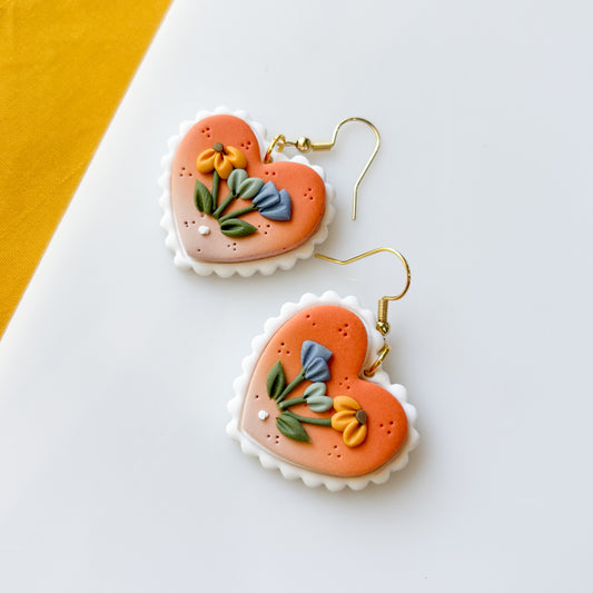 FLORAL HEART EARRINGS