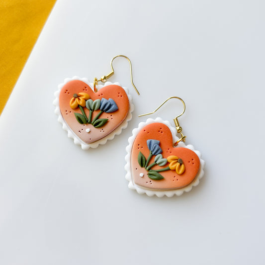 FLORAL HEART EARRINGS