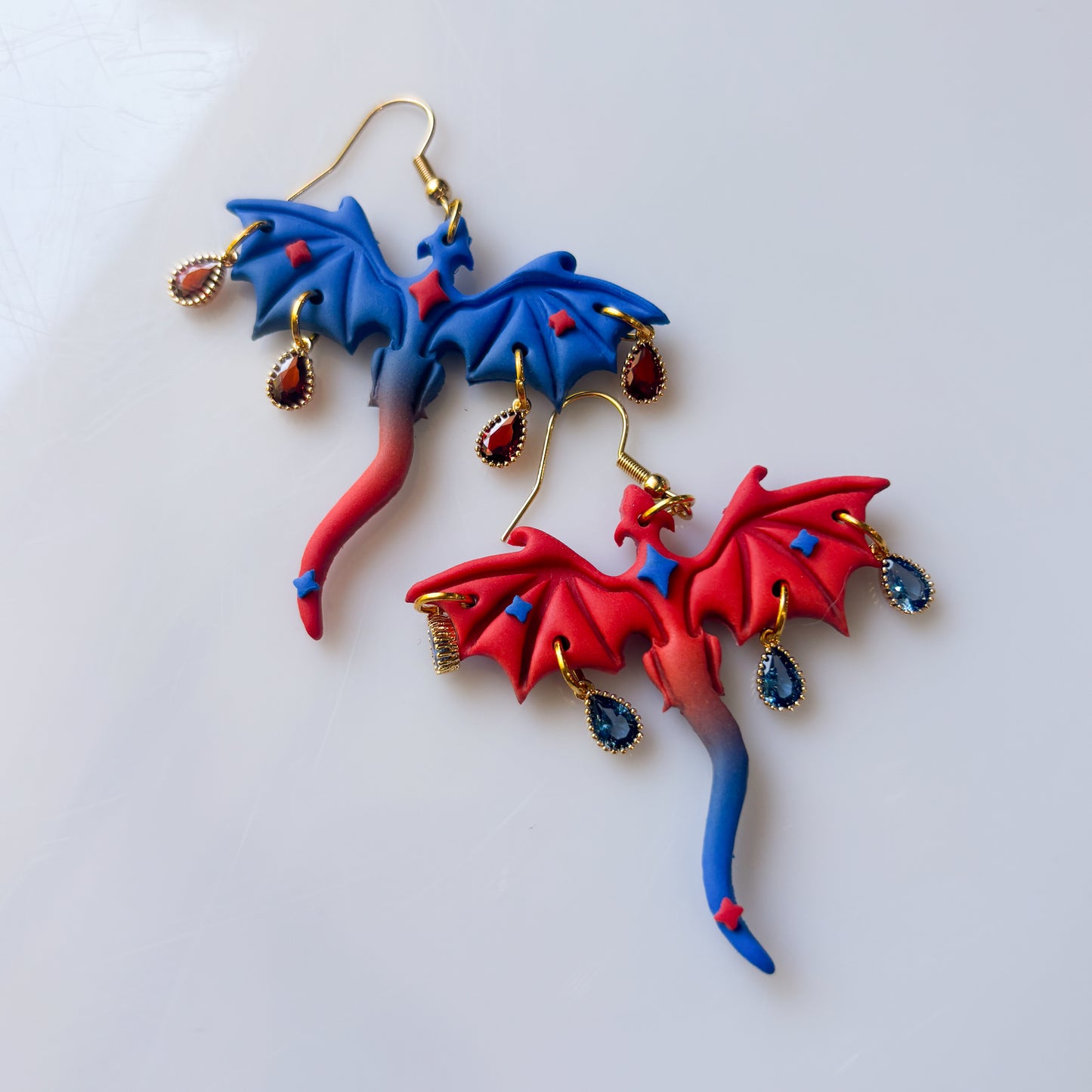 FIRE & WATER DRAGON EARRINGS (LARGE)
