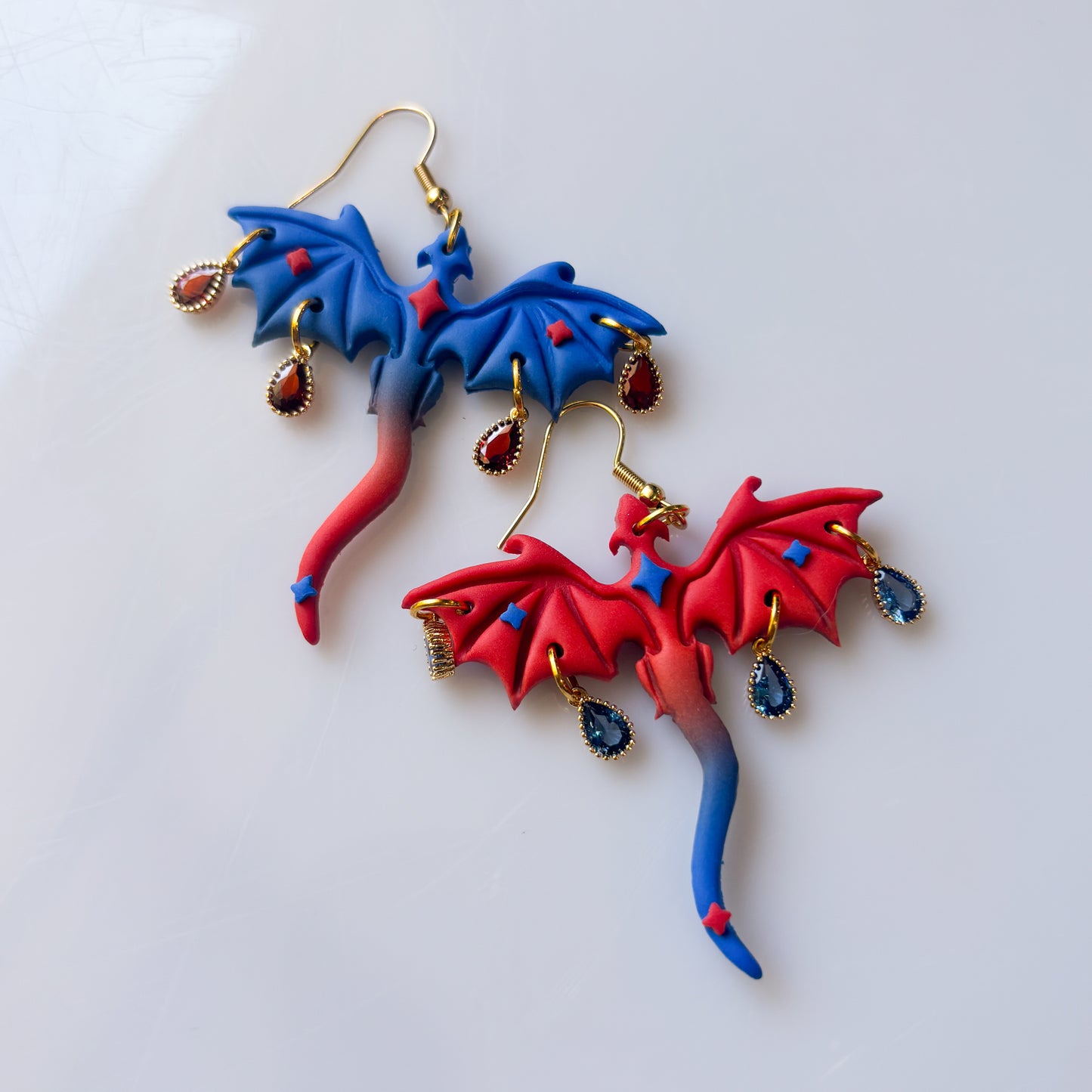 FIRE & WATER DRAGON EARRINGS (LARGE)