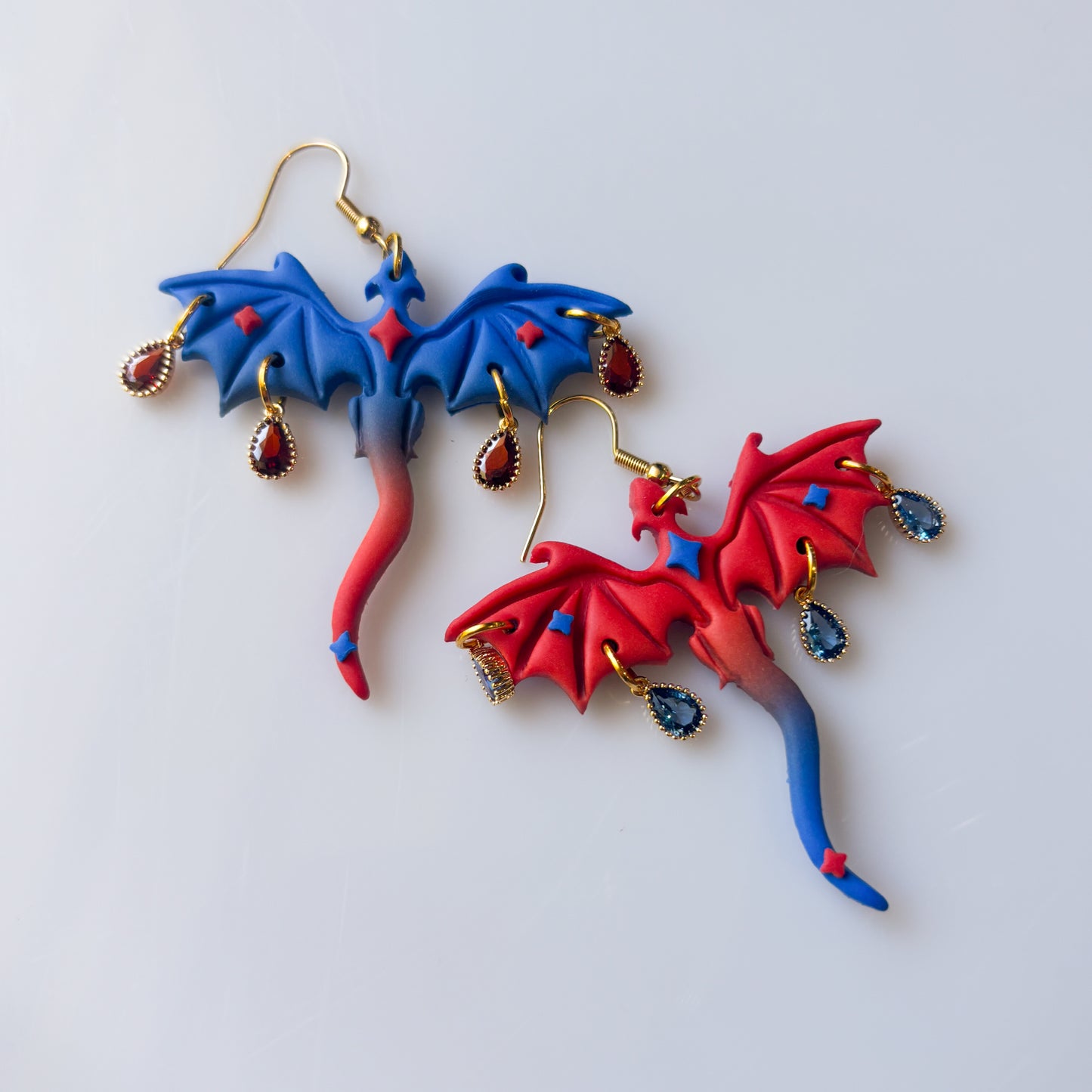 FIRE & WATER DRAGON EARRINGS (LARGE)