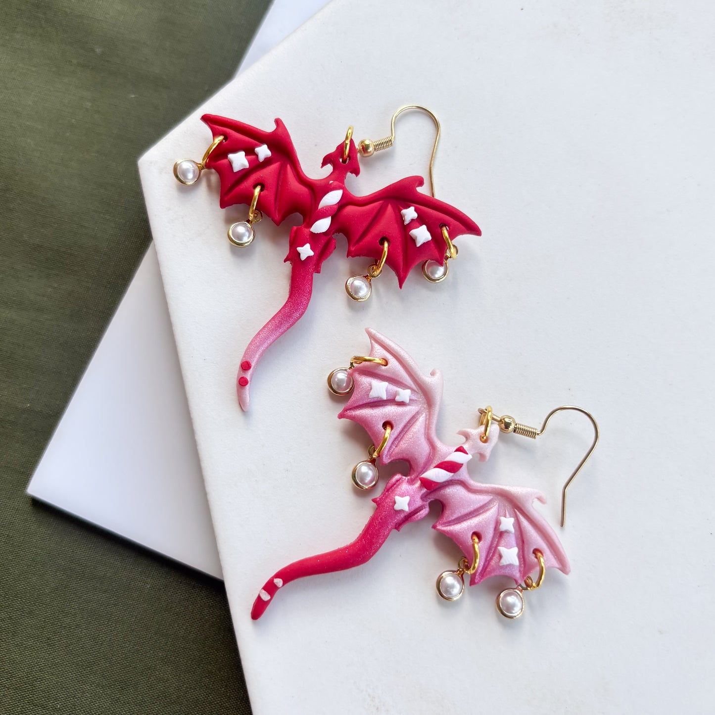 PEPPERMINT DRAGON EARRINGS