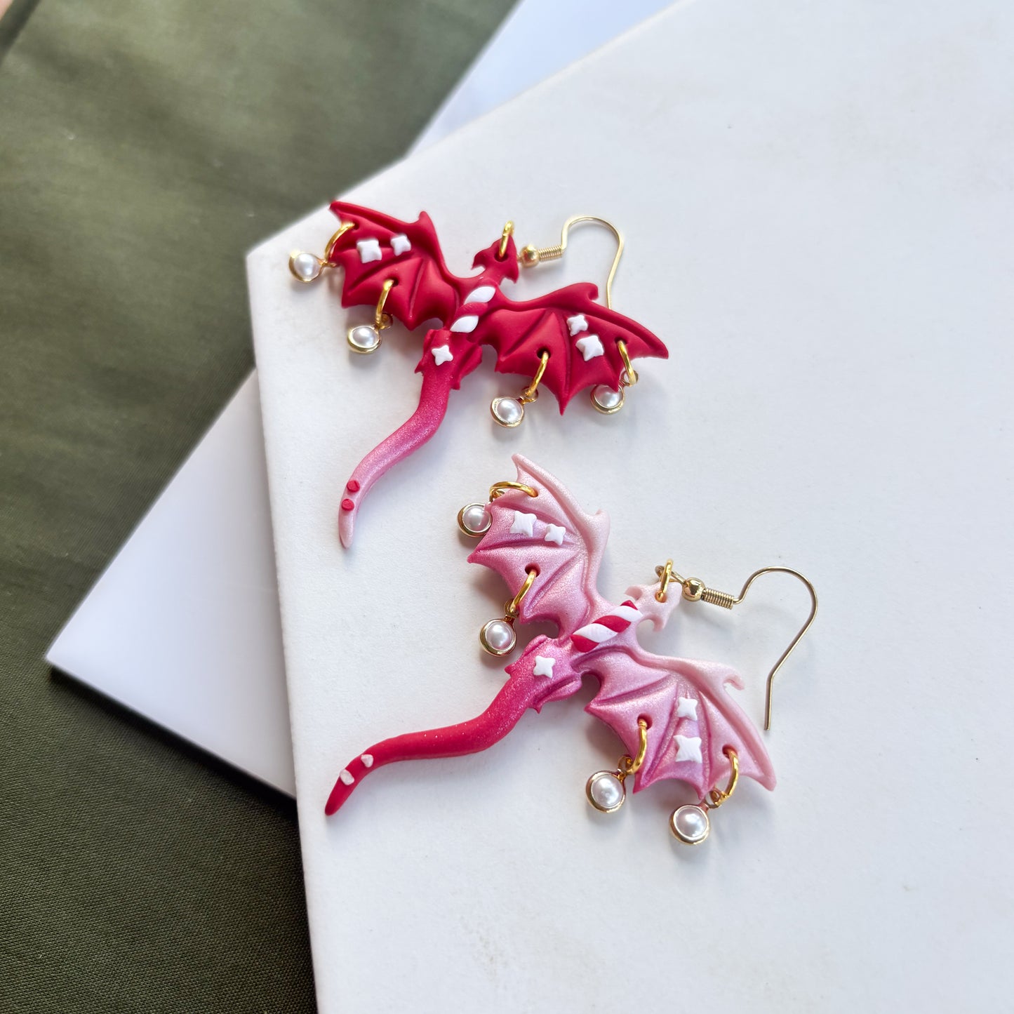 PEPPERMINT DRAGON EARRINGS