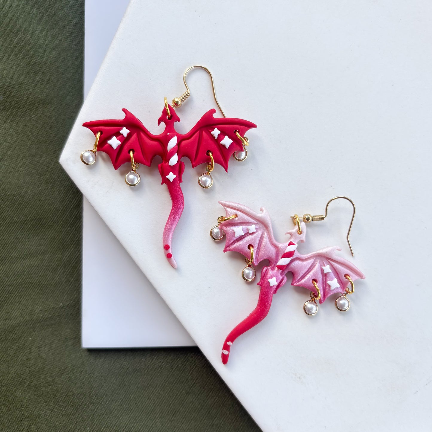 PEPPERMINT DRAGON EARRINGS