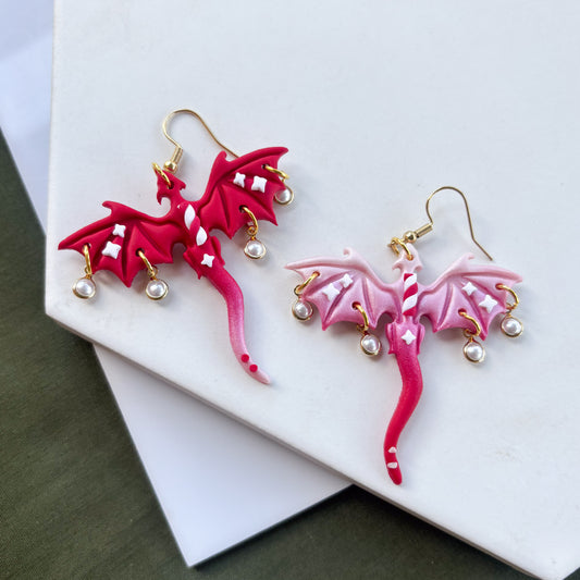 PEPPERMINT DRAGON EARRINGS