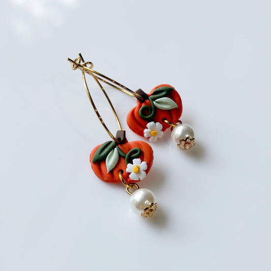 PUMPKIN HOOP EARRINGS