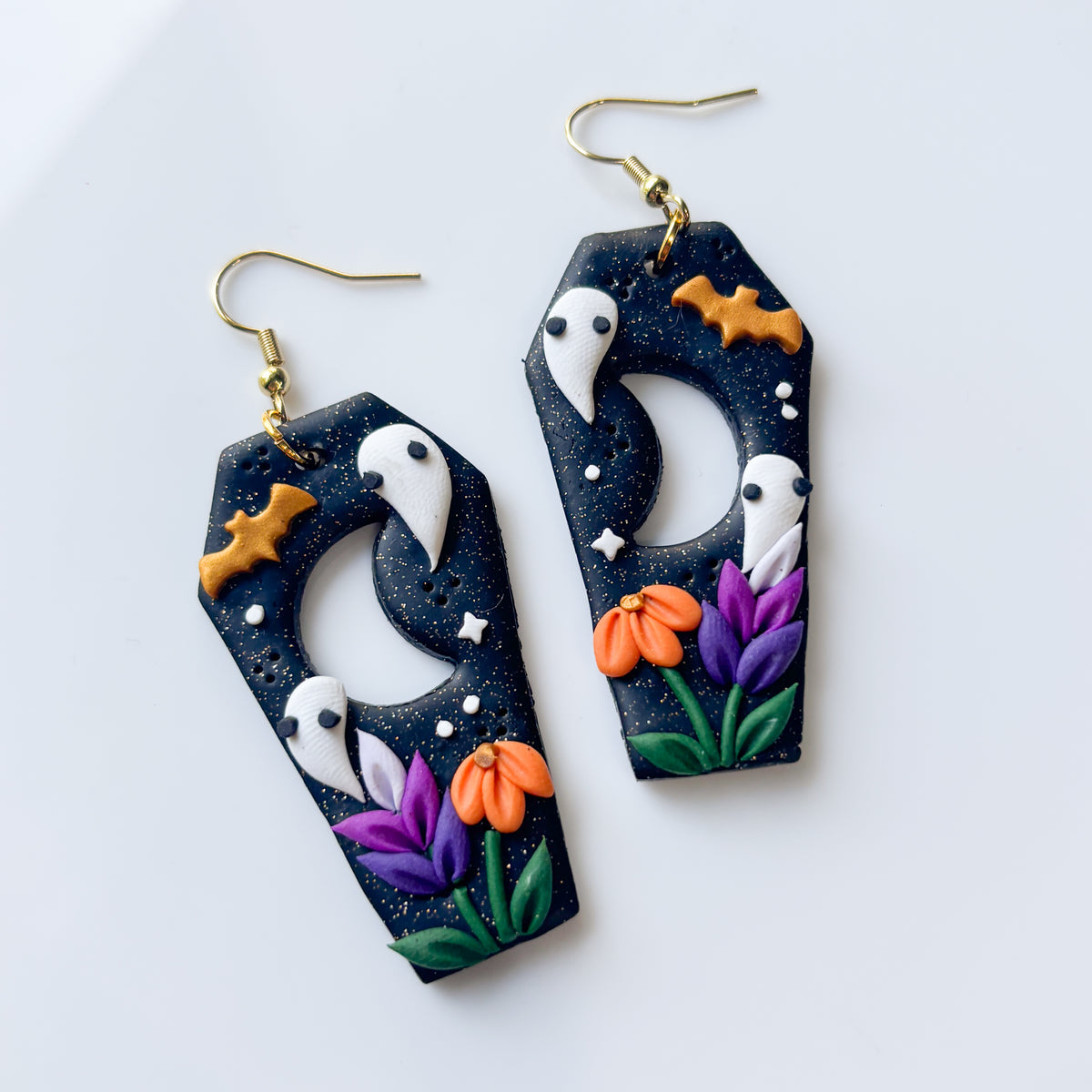 LARGE COFFIN EARRINGS