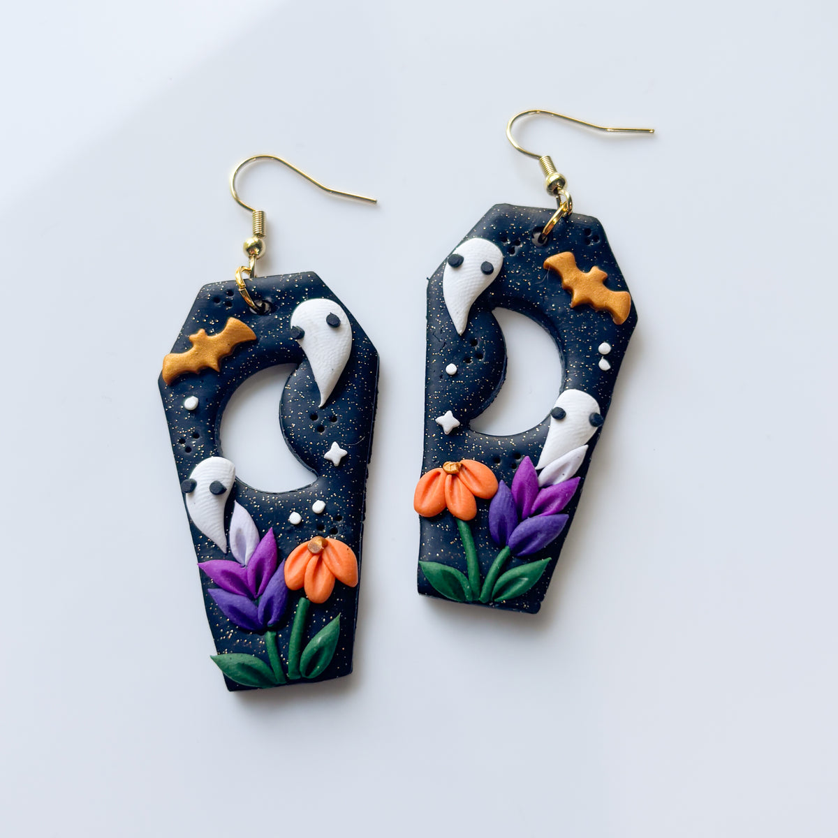 LARGE COFFIN EARRINGS