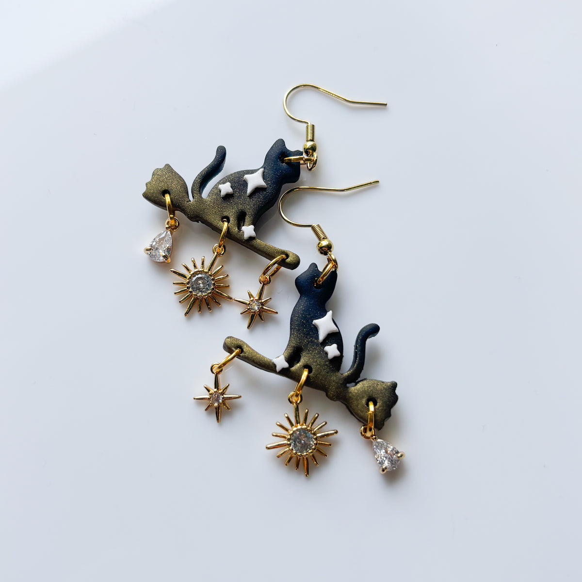 BROOMSTICK CAT EARRINGS