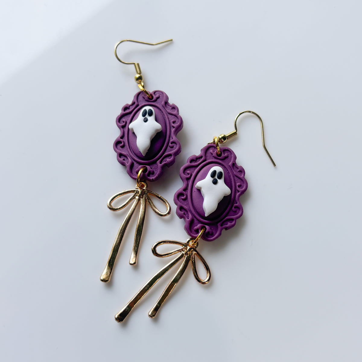 GHOST FRAME EARRINGS (PURPLE)