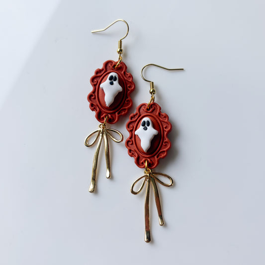 GHOST FRAME EARRINGS (BURNT ORANGE)