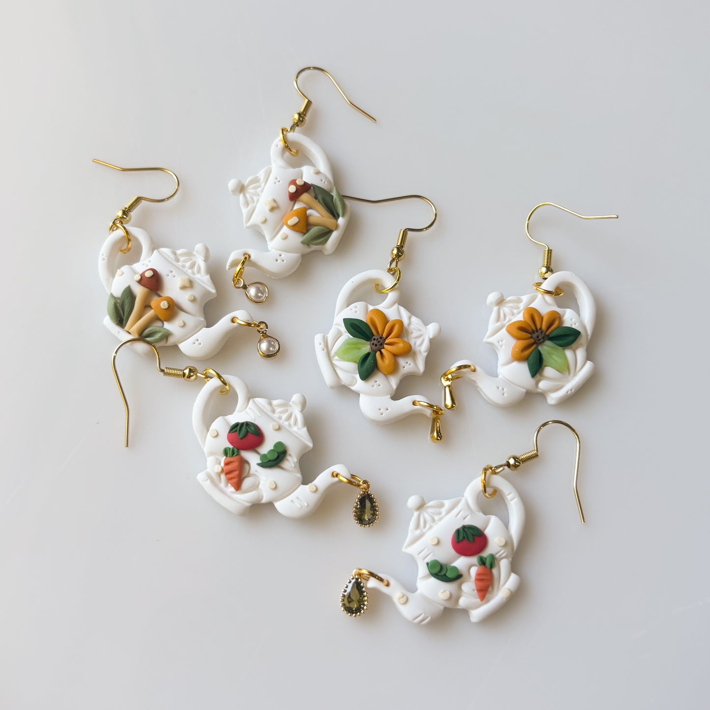 SUNFLOWER TEAPOT EARRINGS