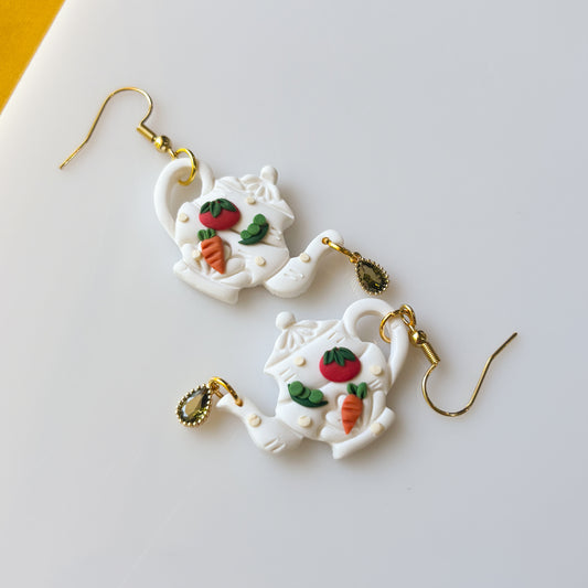 GARDEN VEGGIE TEAPOT EARRINGS