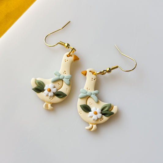 BLUE/GREEN GEESE EARRINGS