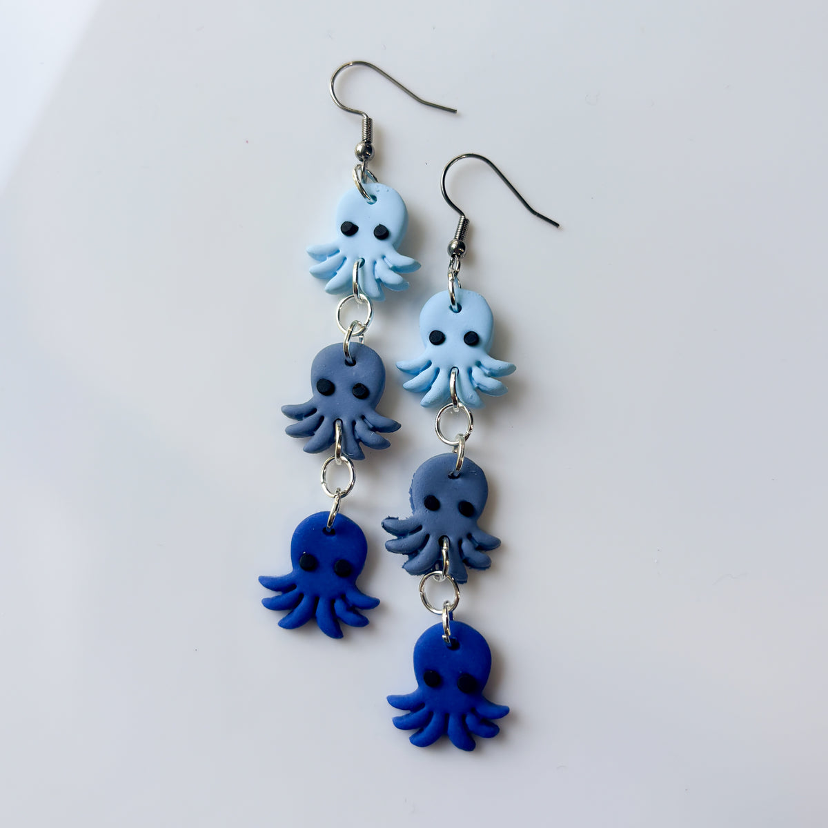 BLUE MINI OCTOPUS TRIO EARRINGS