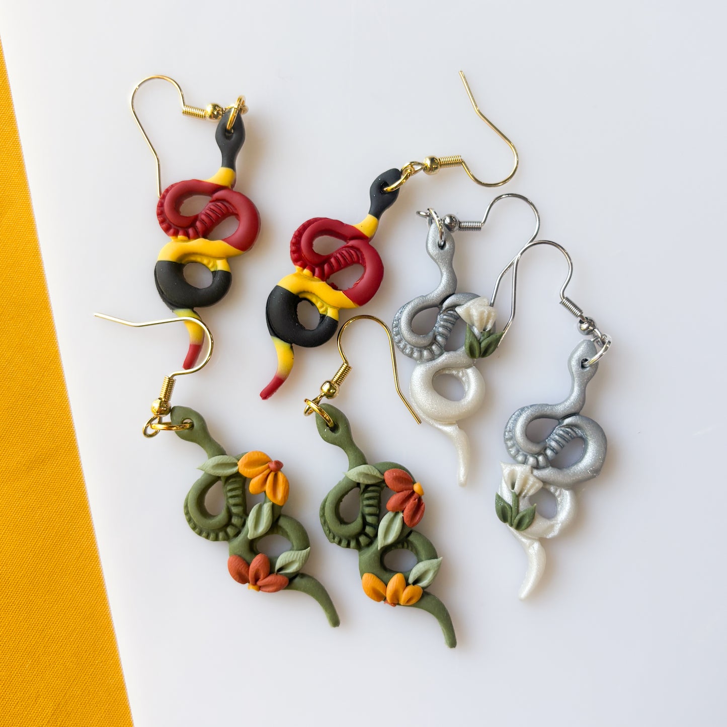 FALL FLORAL SNAKE EARRINGS