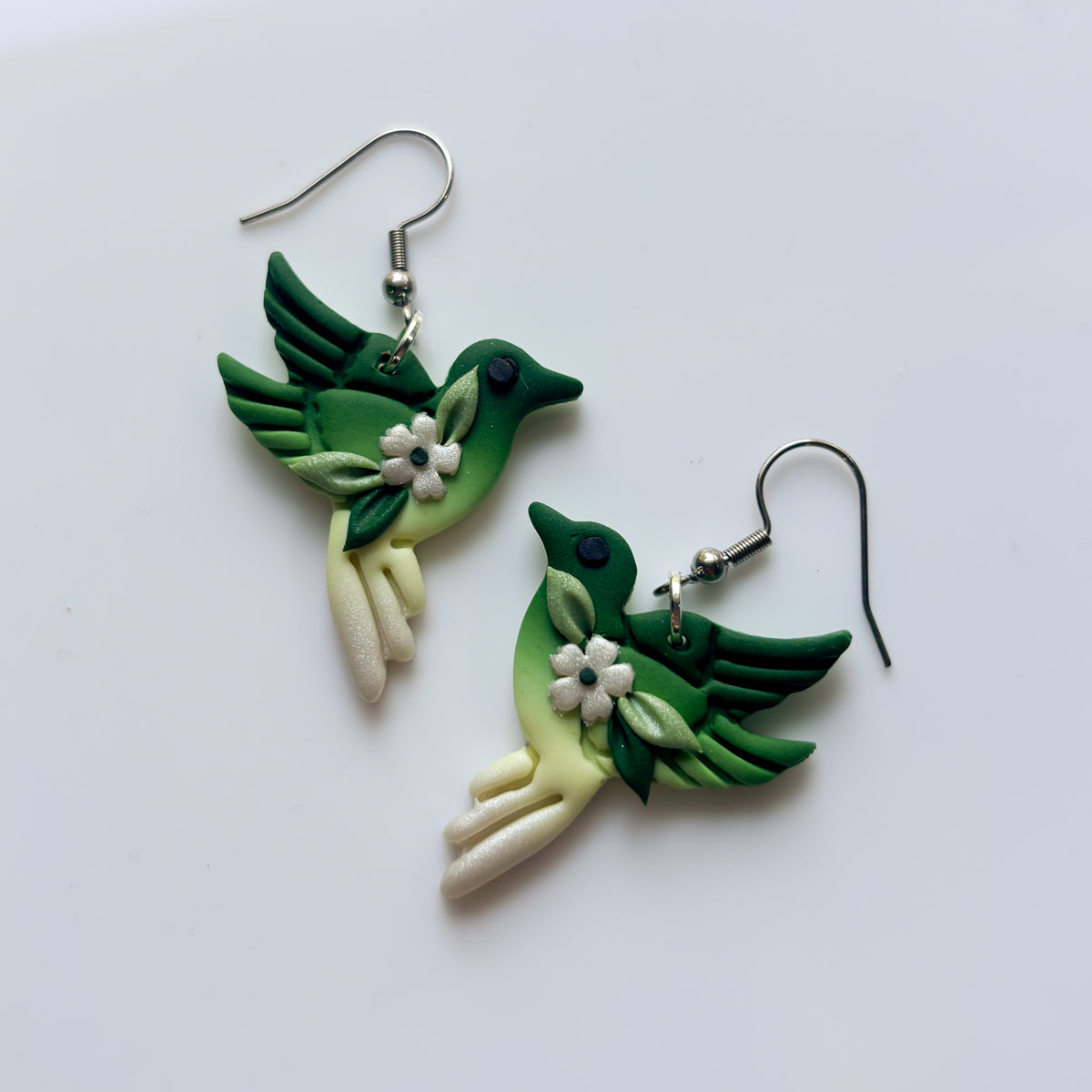 GREEN HUMMINGBIRD EARRINGS