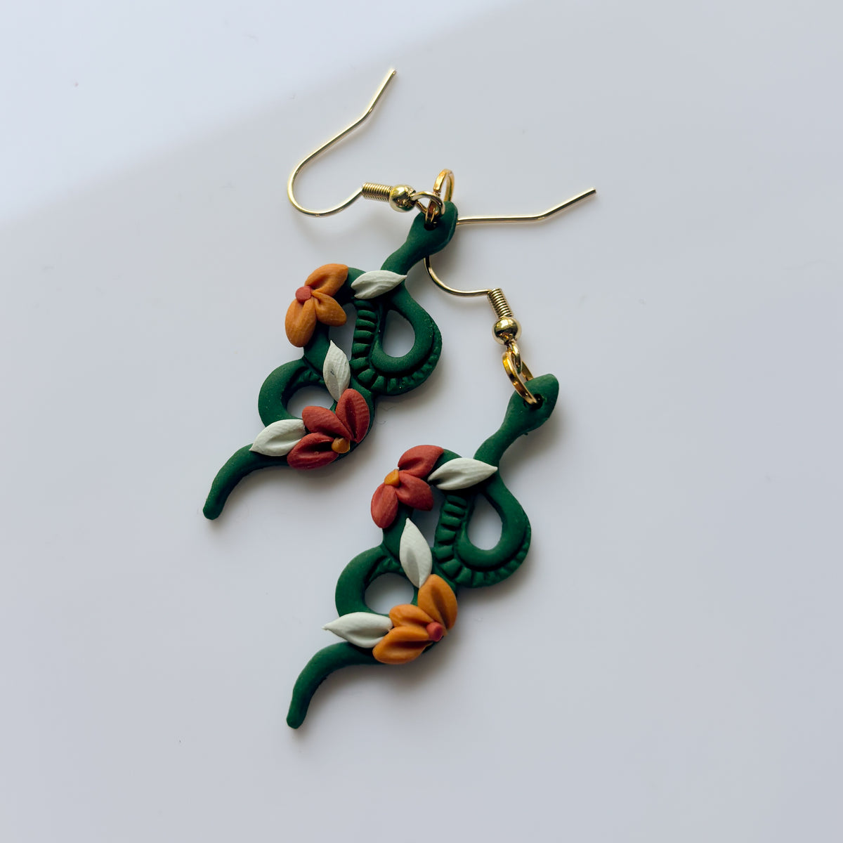 GREEN SNAKE EARRINGS