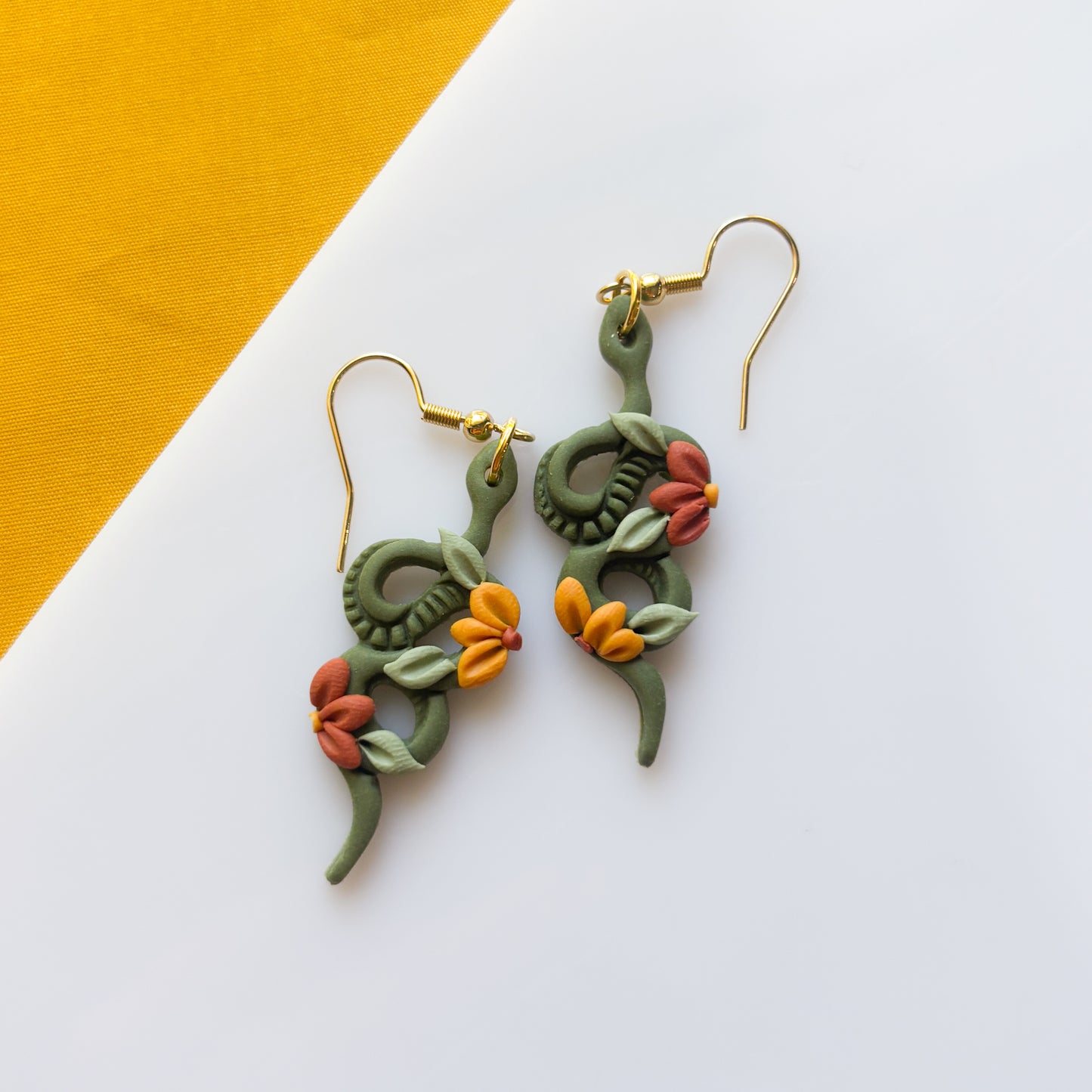 FALL FLORAL SNAKE EARRINGS