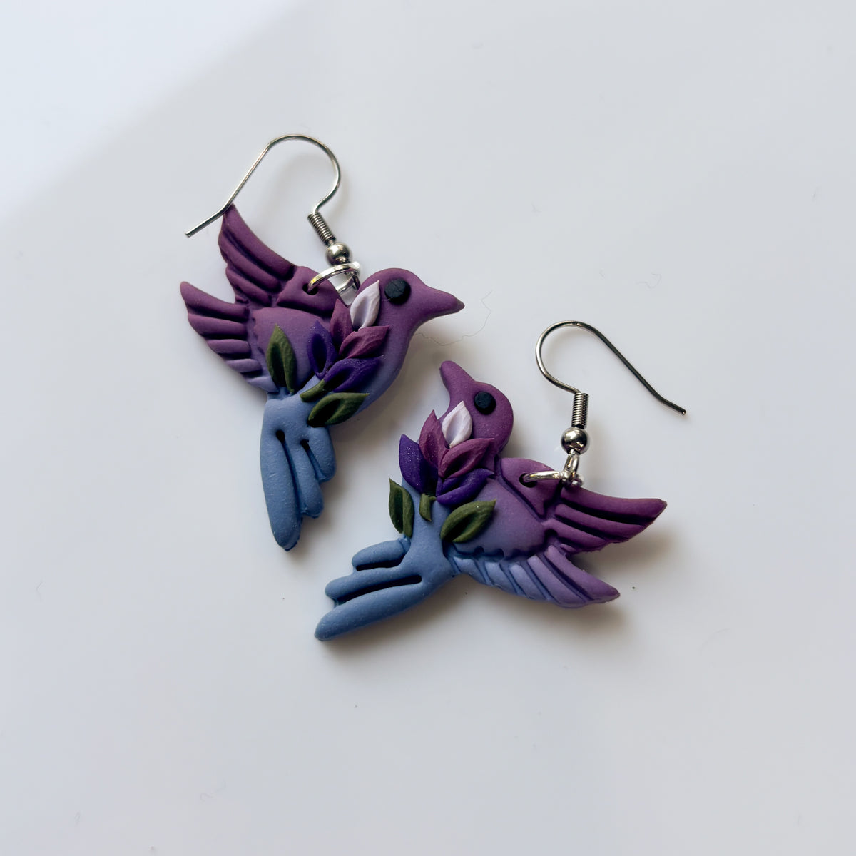 PURPLE HUMMINGBIRD EARRINGS