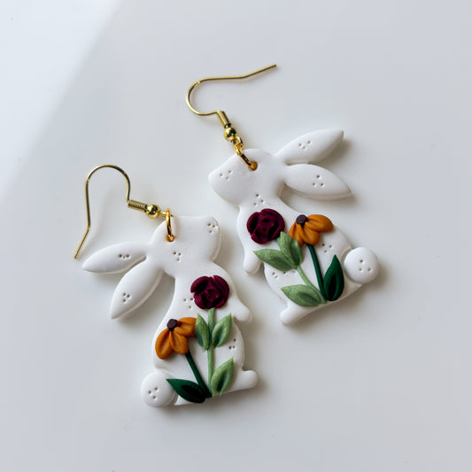 FLORAL RABBIT EARRINGS