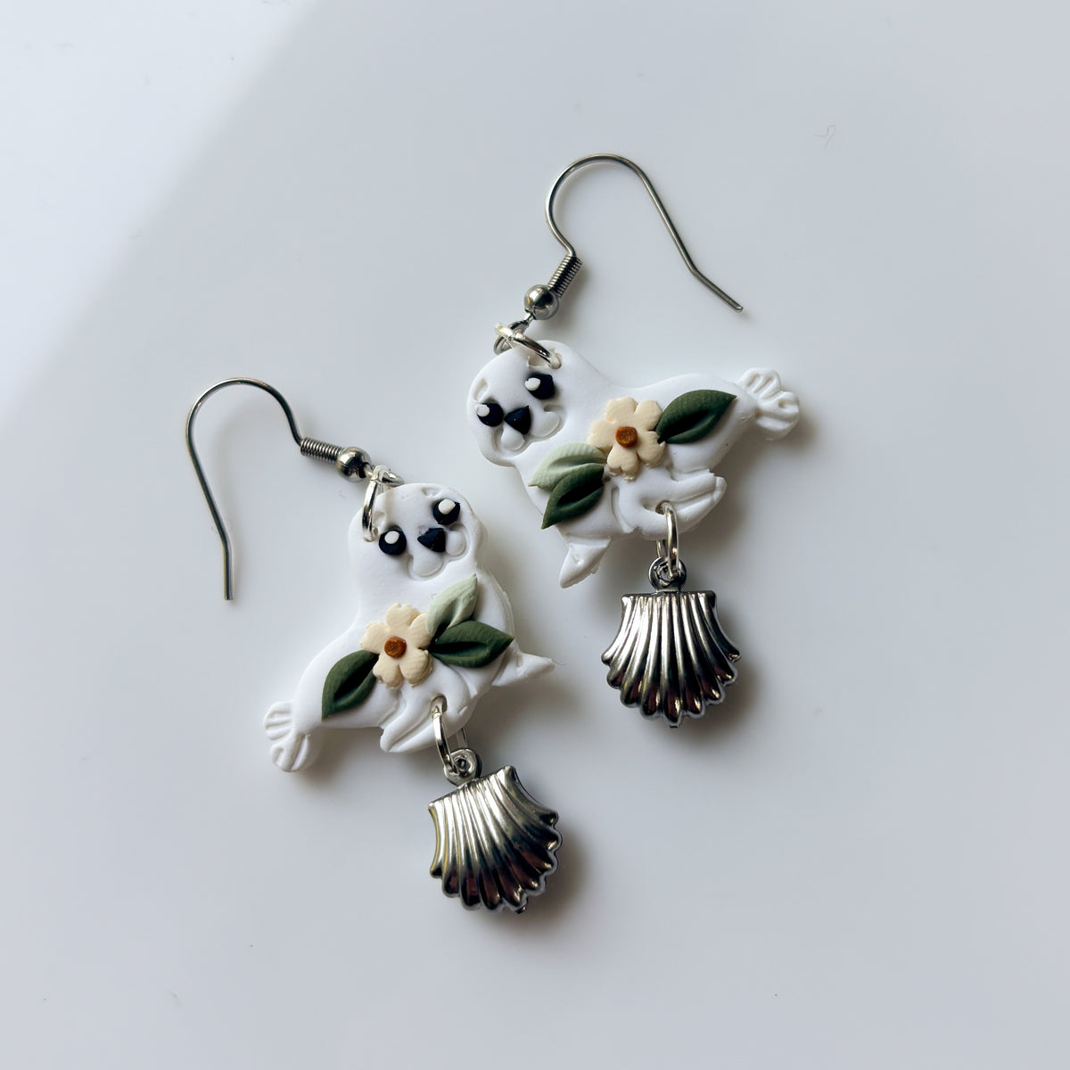 WHITE SEAL EARRINGS