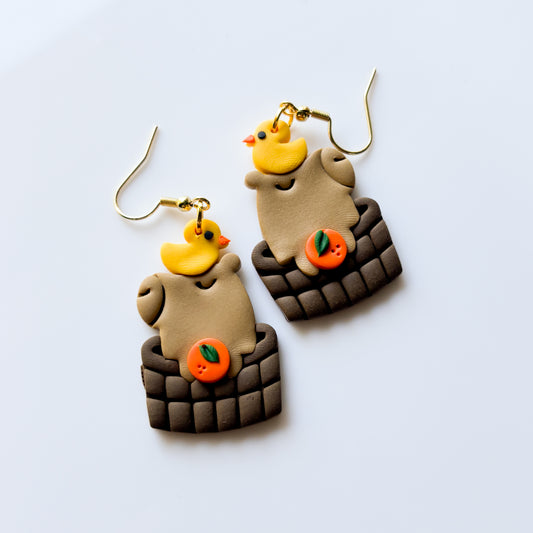 CAPYBARA BATH TIME EARRINGS