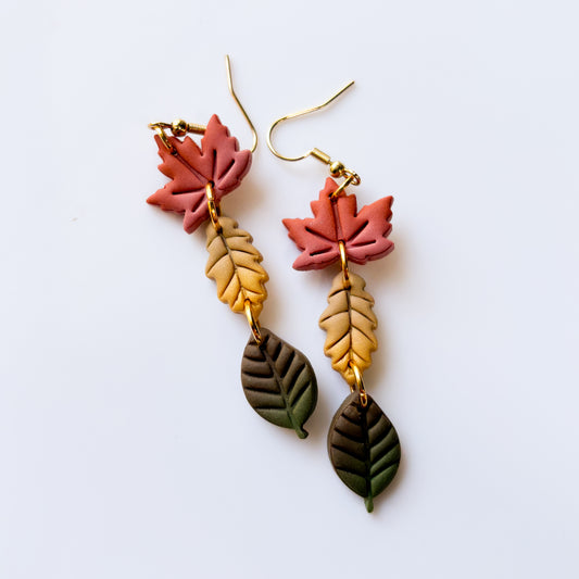 FALL HARVEST LEAF TRIO EARRINGS