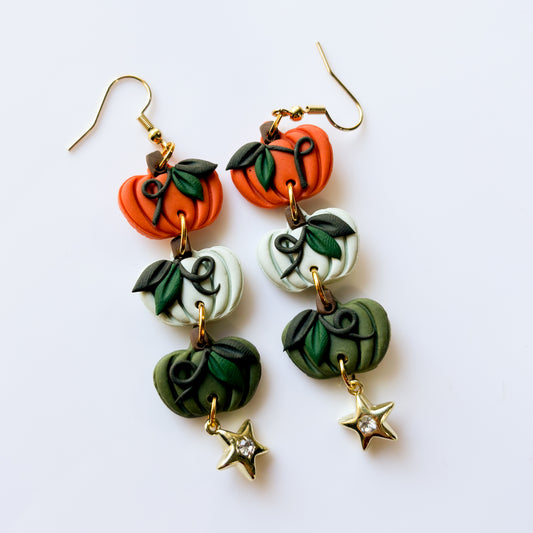 HARVEST PUMPKIN TRIO EARRINGS