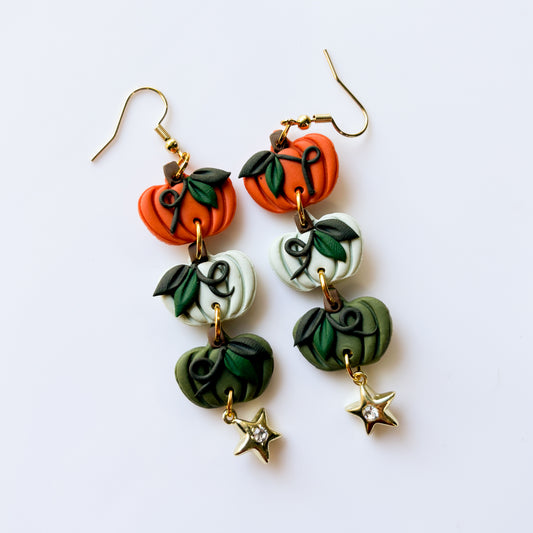 HARVEST PUMPKIN TRIO EARRINGS