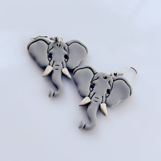 GREY ELEPHANT EARRINGS