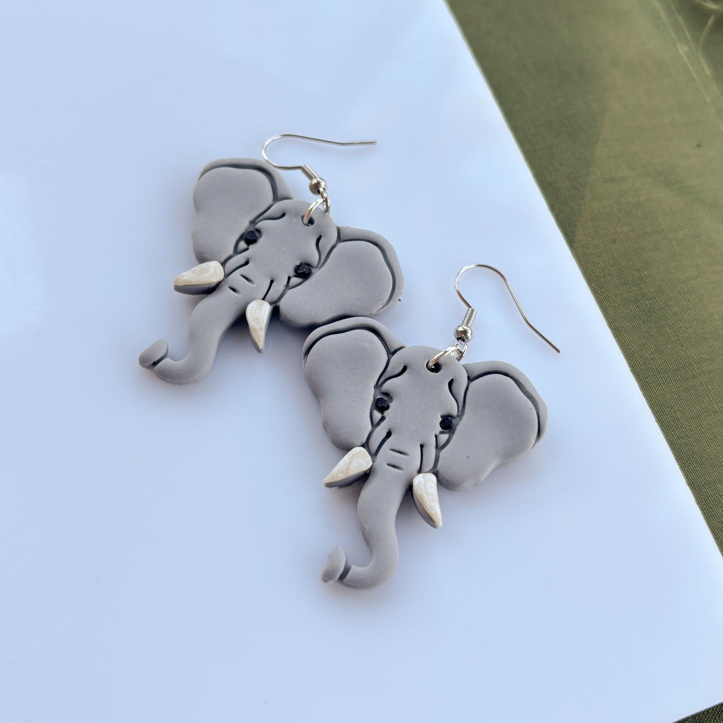 GREY ELEPHANT EARRINGS
