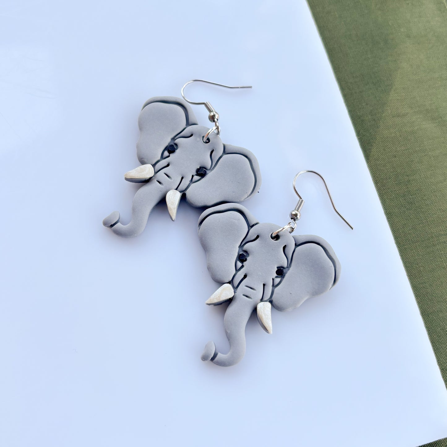 GREY ELEPHANT EARRINGS